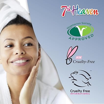 9 x Face Masks Skincare - 7th Heaven Pamper Hamper Skincare Set - 1 x Hair Masks for Dry Damaged Hair and 1 x Body Puff - Gift Set of Peel Off Face Masks & Clay Face Mask Sachets