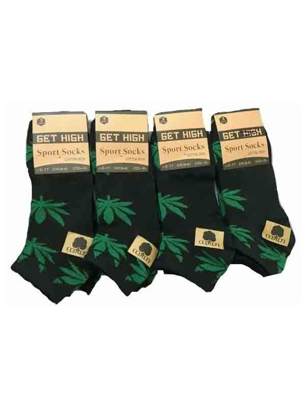 Cotton Socks For Men Pairs Mens Trainer Socks Ganj Weed Leaf Print Cannabis