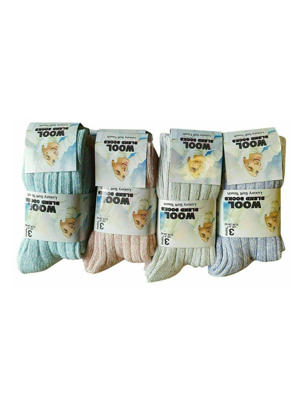 Ladies Winter Socks blend Thick Wool Thermal Boot Socks Walking Hiking Ski Socks 12 Pairs