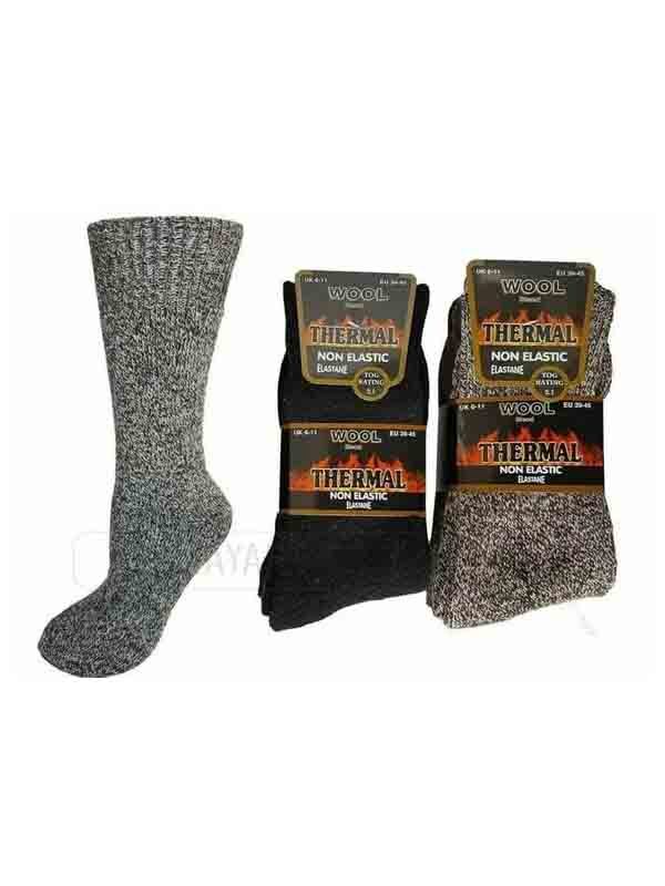 Heat Holders Socks Men Non Elastic Tog Thick Thermal  Lambs Wool Blend Walking  Hike 6-11 PACK OF12