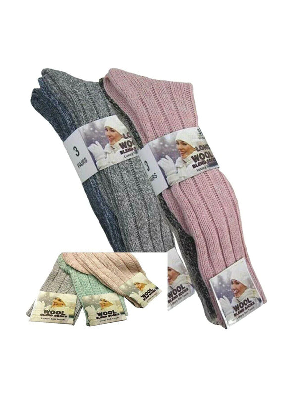 Hiking Socks New Womens Chunky  Wool Socks Luxury Blend Long Horse Hiking Warm Winter Socks 12 PAIRS
