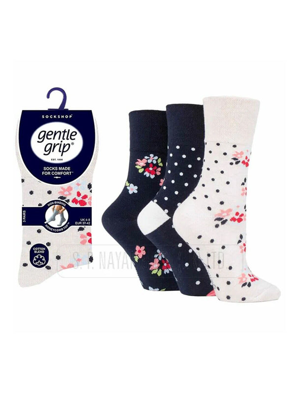 LADIES GENTLE GRIP 6 PAIR NON ELASTIC SOCKS DIABETIC SOFT COTTON  WINTER WARM