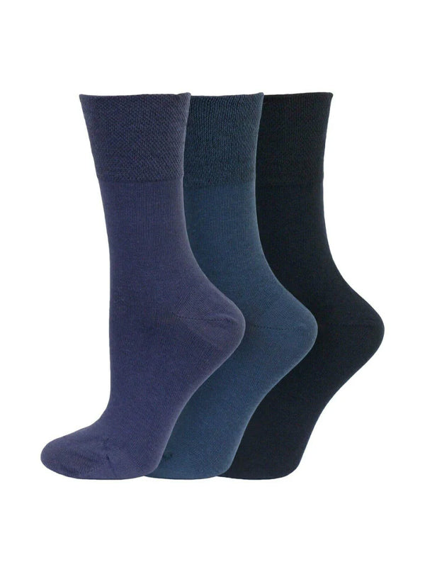 Womens Socks Ladies  Gentle Grip Soft Cotton Socks 6 Pairs Pack UK 4-8