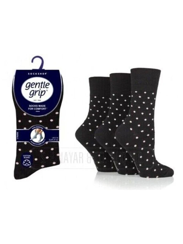 Womens Socks 12 Pairs Ladies Gentel Grip Pack Non Elastic Socks