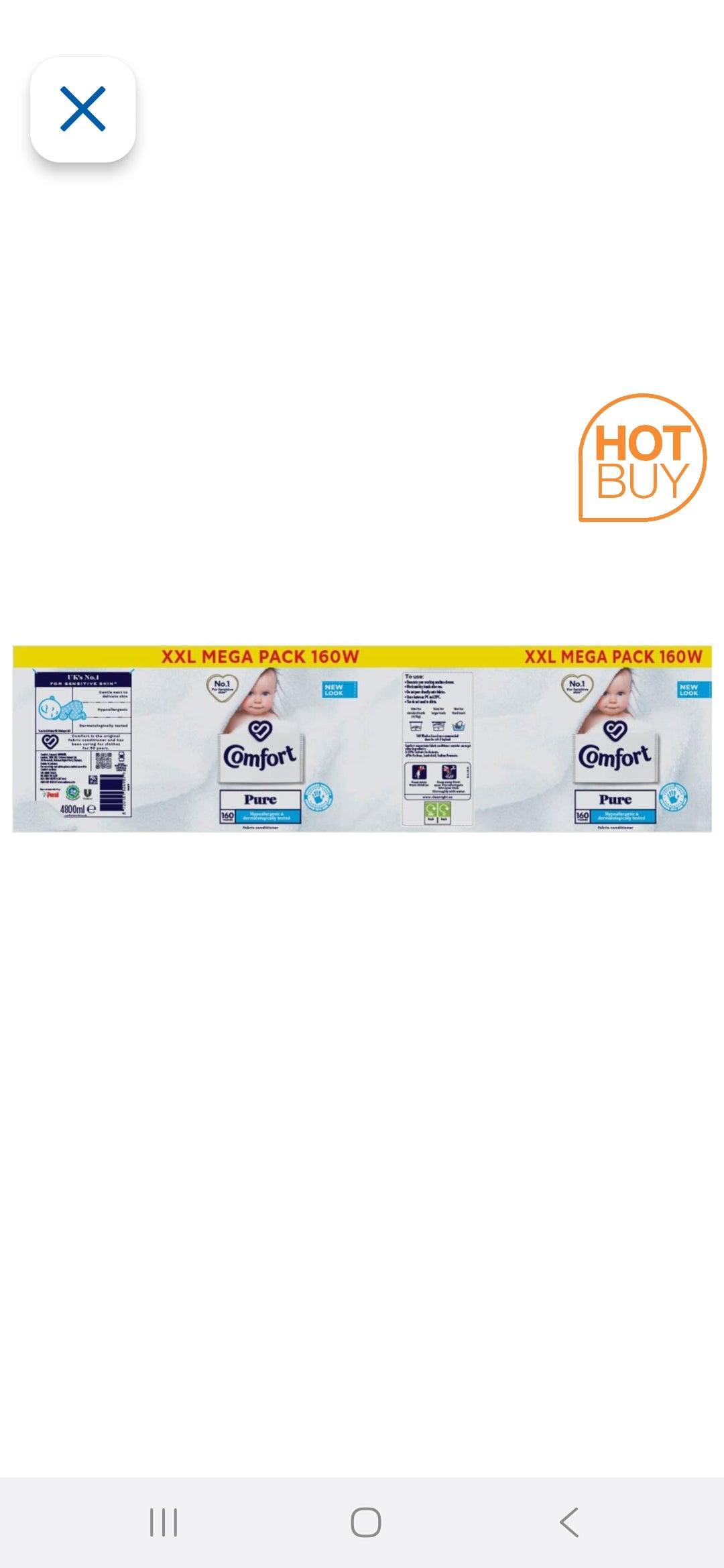 Comfort Pure Fabric Conditioner (160
Wash) 4.8L