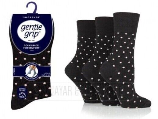 12 Pairs Of Ladies
DESCRIPTION:
Size UK 4-8 EU 37-42
Gentle Grip® Brand
Smooth 
Diabetic Friendly
Cotton Rich
Honeycomb™ Top
Non-Binding
Stays Up with Comfort