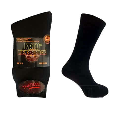 Heat Holders Socks 6 PAIRS MEN'S KATO PLAIN SHORT THERMAL SOCKS - Comfyfit ltd