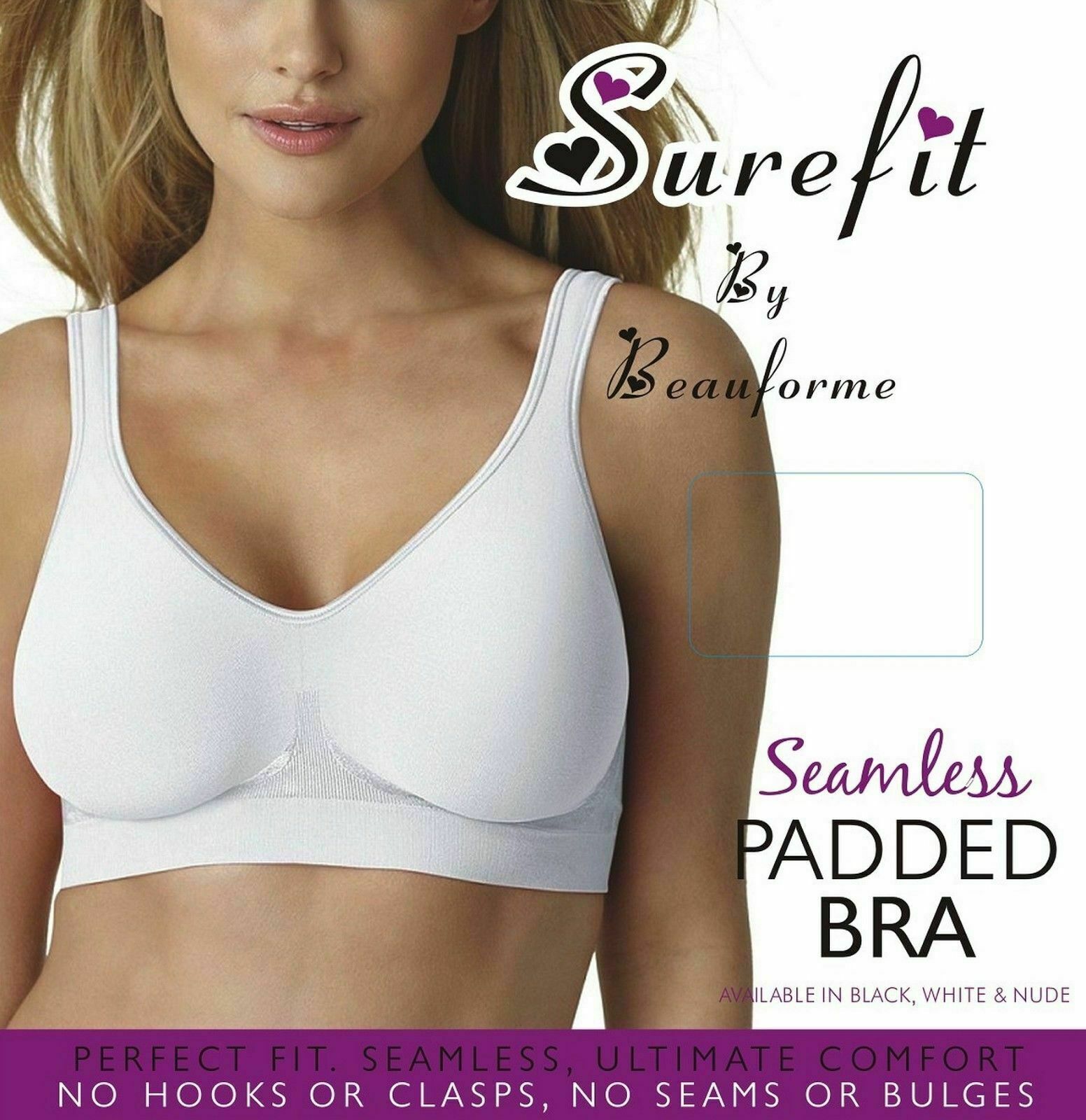 2 PACK LADIES PADDED BRA