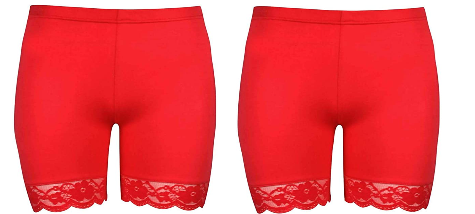 Ladies Cycling Shorts Hot Pants Scallop Lace Trim Jersey Gym Bike Tights