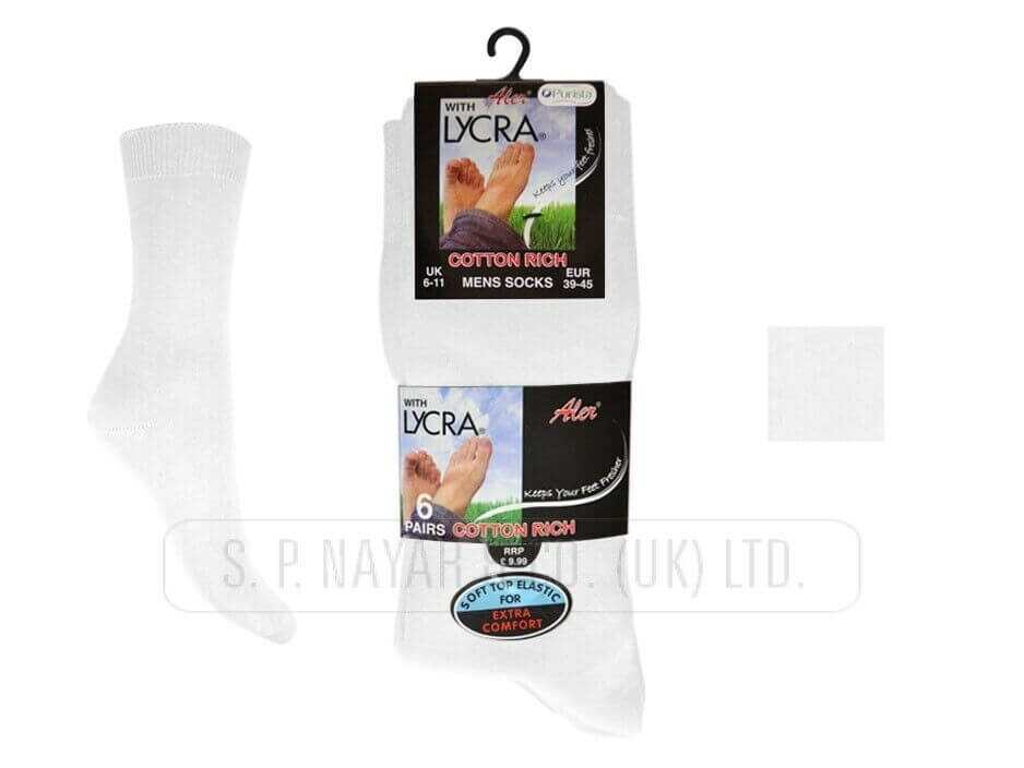 Cotton Socks For Men MEN'S ALER 6 PAIR PACK COTTON LYCRA SOCKS - Comfyfit ltd