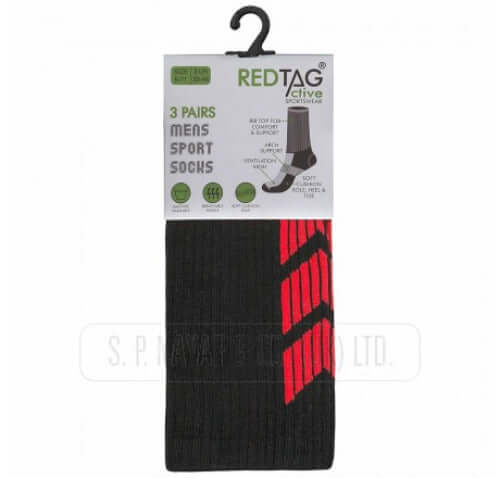 12 Pairs Mens Soft Cushion Sole, Polyester Sports and Workout Socks Size 6-11 UK - Comfyfit ltd