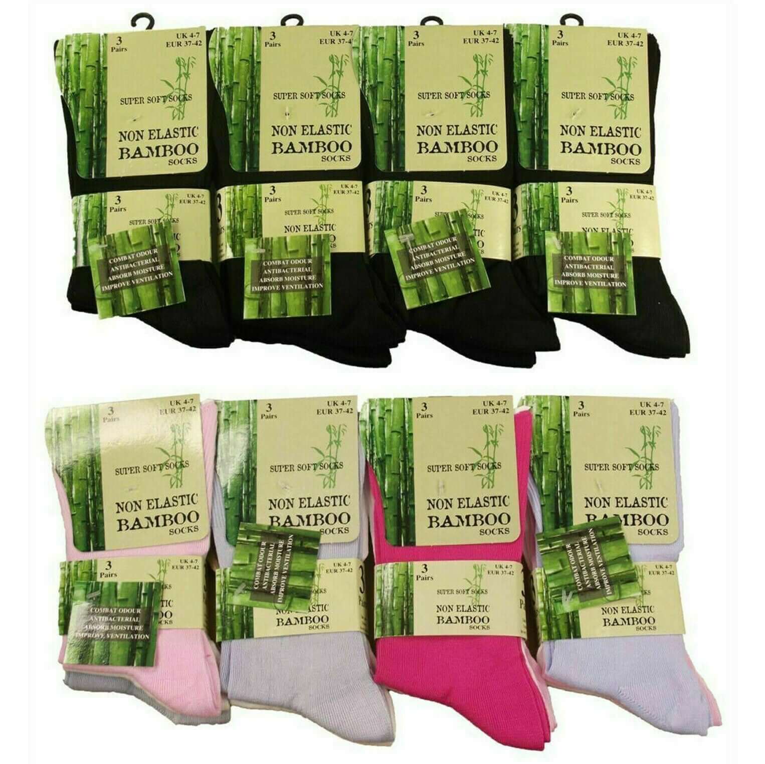 Bamboo Socks For Women 6 Pairs  Loose Top Socks, Super Soft Anti Bacterial Socks - Comfyfit ltd