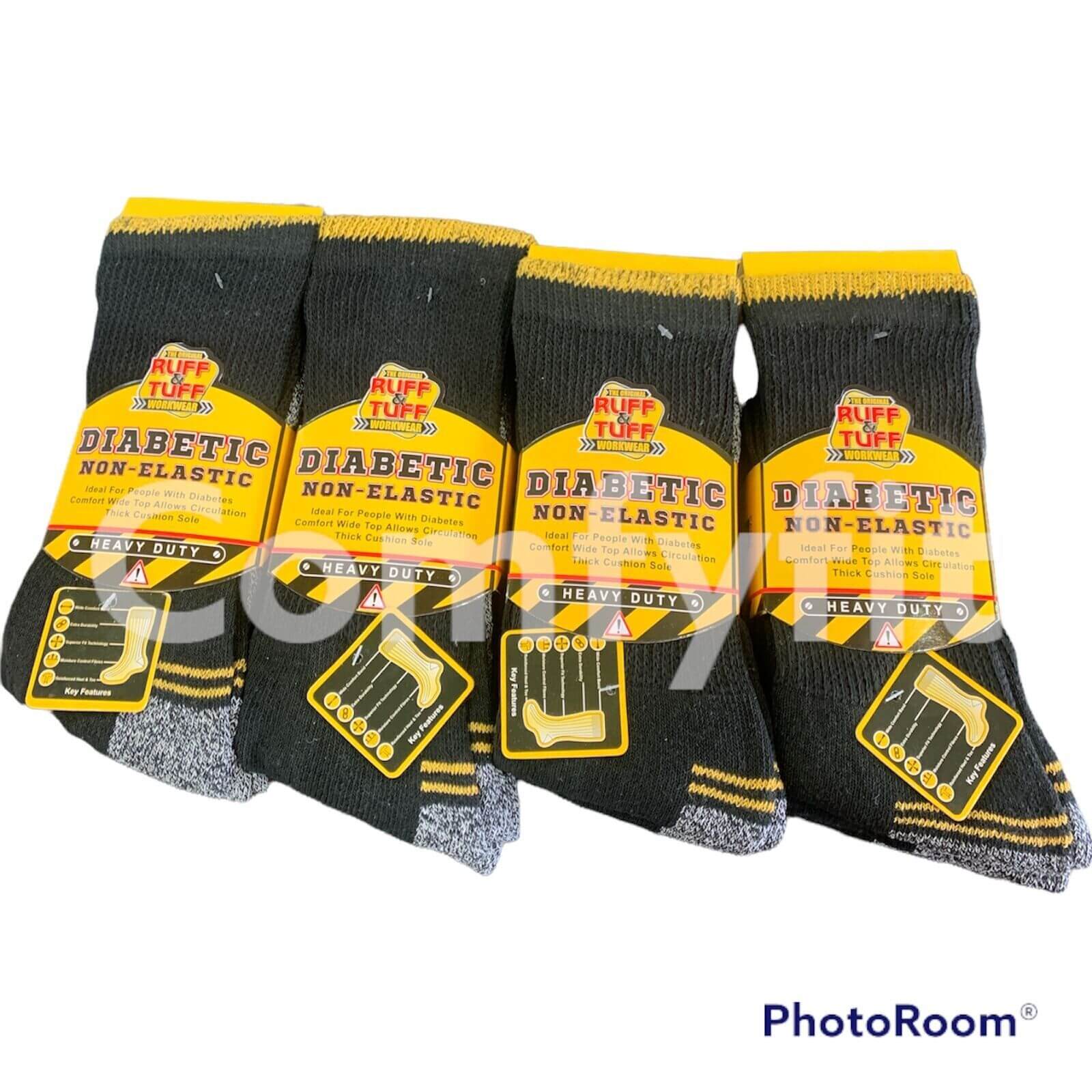 12-Pairs Men's Diabetic NON-ELASTIC Comfyfit Work Socks Wide Top 6-11 Heavy Duty