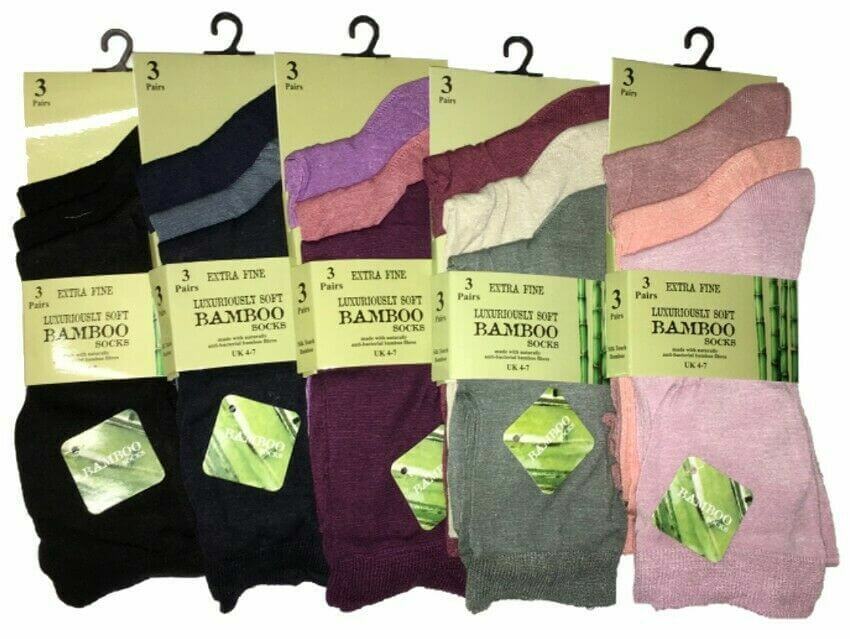 12 Assorted Colours Multipack Ladies Luxury Bamboo Super Soft Extra Fine Socks