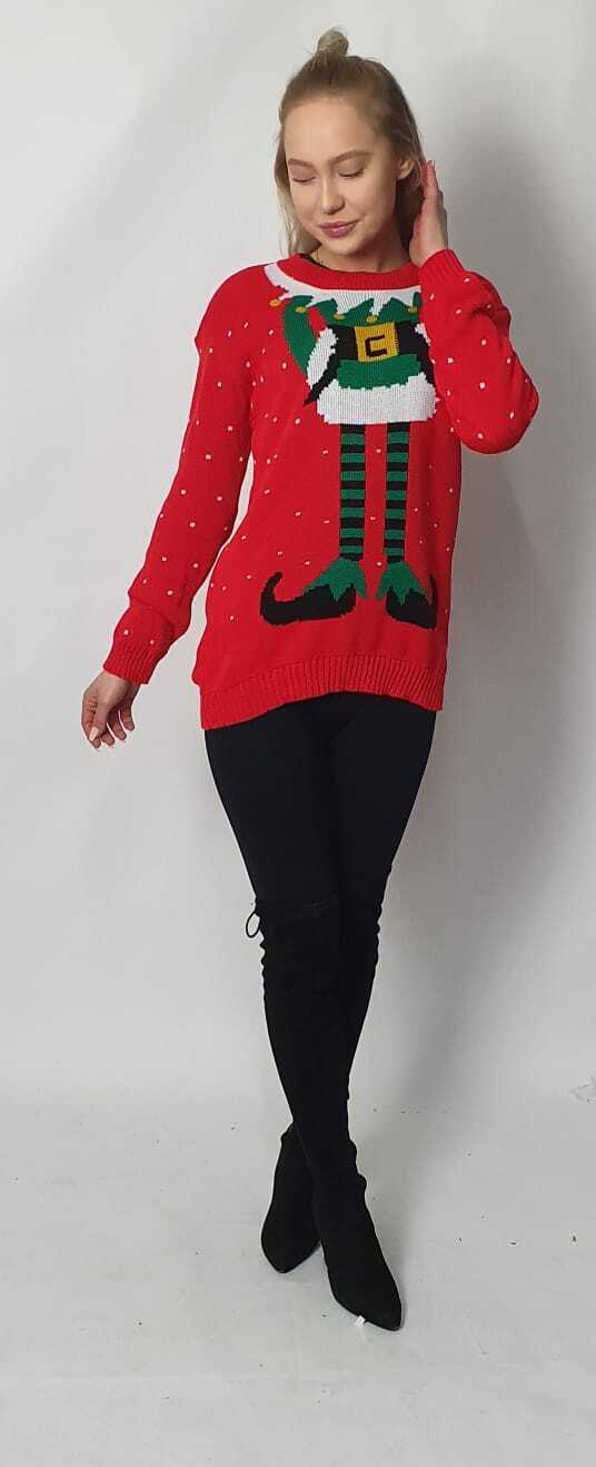 New Ladies Pudding  Christmas Jumper  Women Tops Size Knitted Rude Sweater - Comfyfit ltd