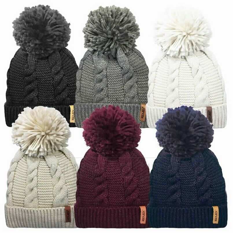 HATS FOR WOMEN RIBBED HAT WITH SEQUIN AND SOLID FAUX FUR BOBBLE WINTER HATS - Comfyfit ltd