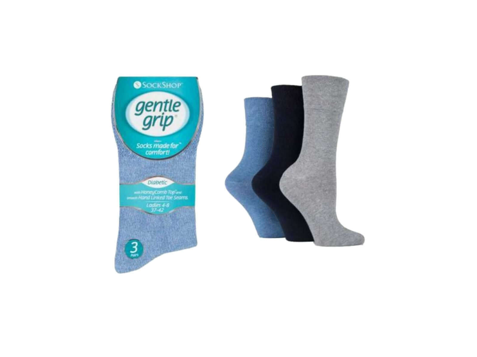 Womens Socks Gentle Grip Soft Cotton Socks 6 Pairs Pack - Comfyfit ltd