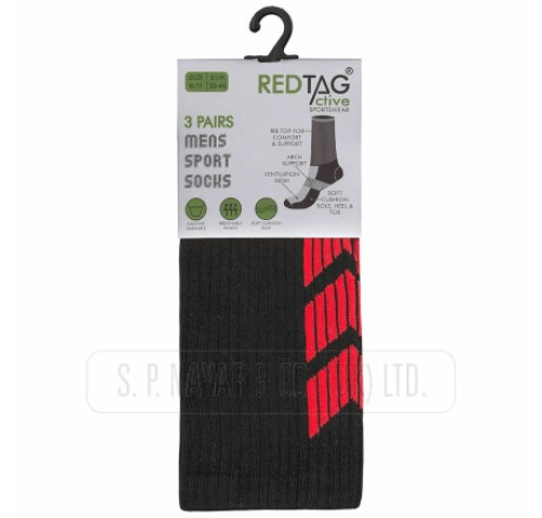 12 Pairs Mens Soft Cushion Sole, Polyester Sports and Workout Socks Size 6-11 UK - Comfyfit ltd