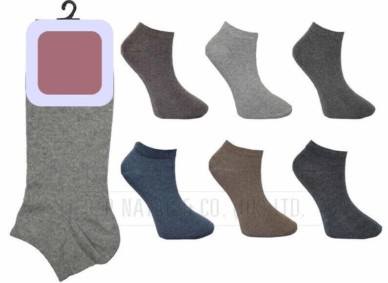 NEW Ladie Plain Trainer Socks Size 6-11 3 Pairs Soft Non Slip Gripper Sole Socks
