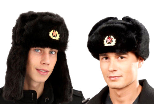 Russian Trapper Hat Mens Soviet Badge Faux Fur Ushanka Cossack Flap Cap UK Hats - Comfyfit ltd