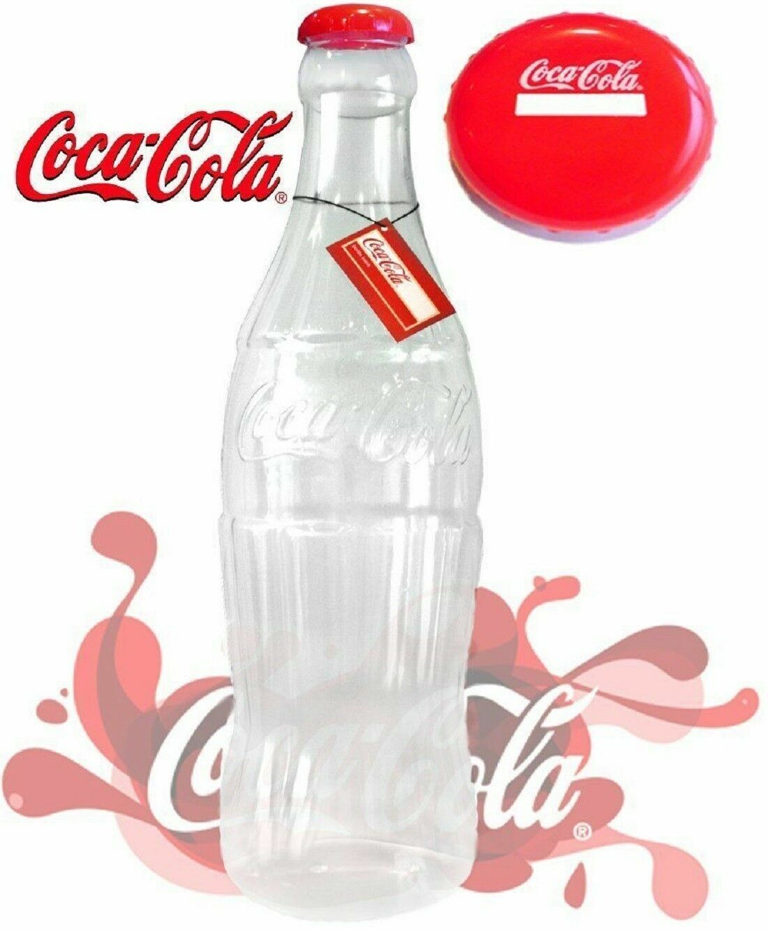 Coca Cola Piggy Bank Plastic 2ft Or 1ft Piggy bank saving coin with Lid - Comfyfit ltd