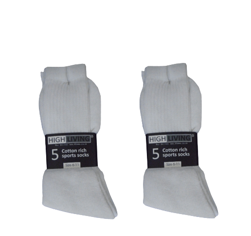 12 Pairs of Men' Active Sportswear  Socks Black White Grey Cotton Rich Size 6-11