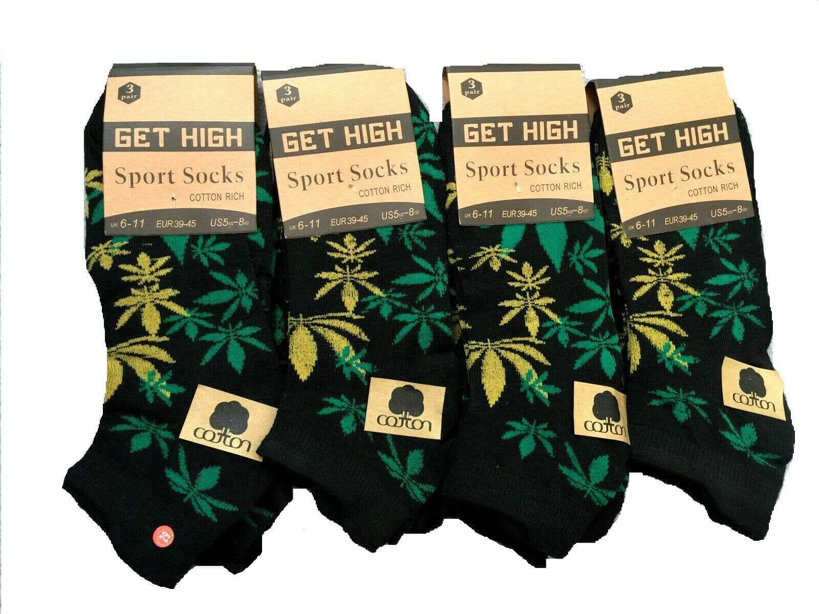 ganja uk 24 Pairs Men's Trainer Socks