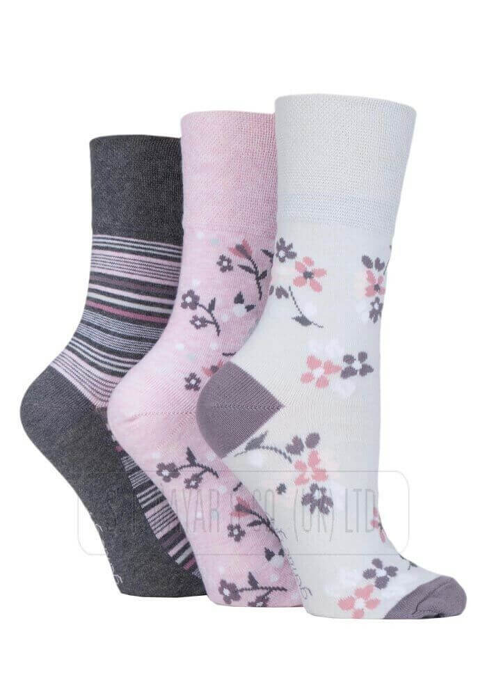 LADIES GENTLE GRIP 12 PAIR NON ELASTIC SOCK DIABETIC NON ELASTIC SOFT COTTON - Comfyfit ltd