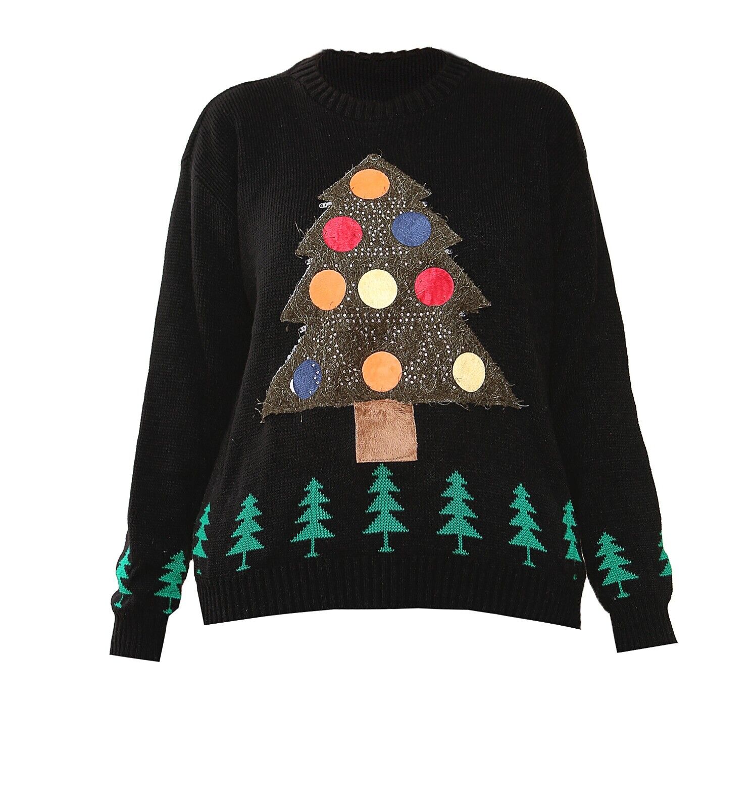 New Ladies Jumper Christmas Multi pom pom Pullover Women Tops Size Knitted Rude - Comfyfit ltd