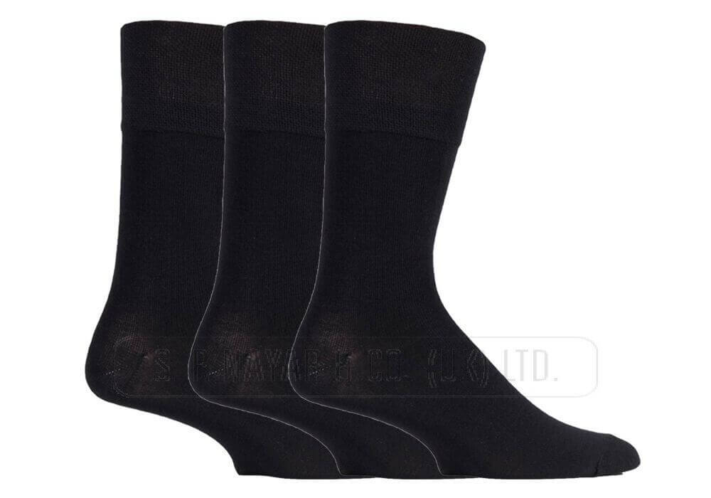 12/6 MENS GENTLE GRIP 6 PAIR BAMBOO SOCKS NON ELASTIC 6 -11 UK WINTER WARM SOCKS - Comfyfit ltd
