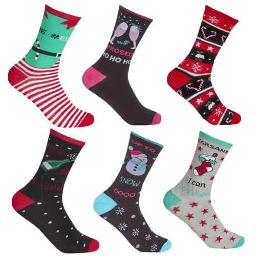 LADIES XMAS DESIGN SOCKS GIFT CHRITMAS SOCKS - Comfyfit ltd