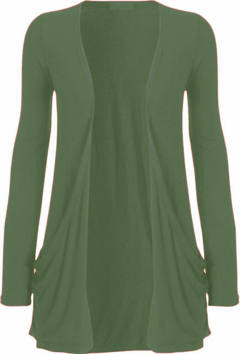 Going Out Tops New Womens Long  Cardigans  Top With Open Pockets Size.