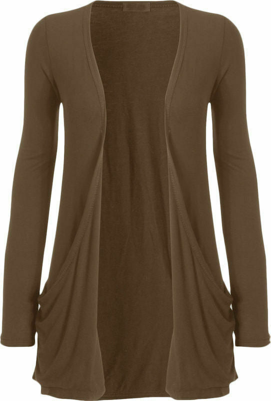 Going Out Tops New Womens Long  Cardigans  Top With Open Pockets Size.