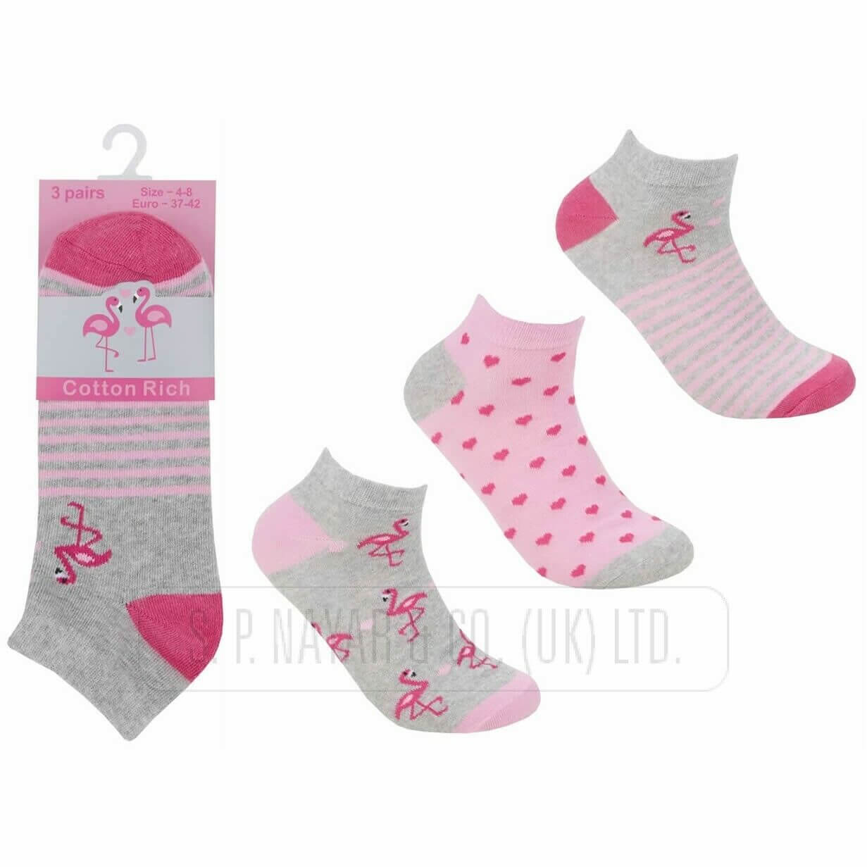 NEW LADIES COTTON RICH DESIGN TRAINER LINER SOCKS WINTER WARM SOCKS 4-8 UK