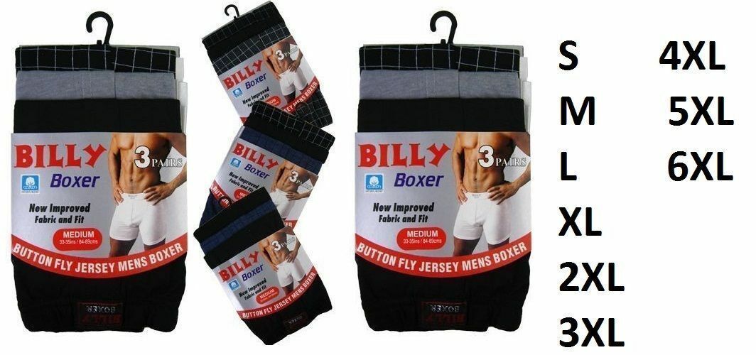 12 Pair Mens billy boxer pack mixed jersey cotton boxer shorts trunks uk
