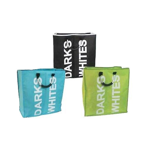 2 COMPARTMENT LAUNDRY CLOTHES WASHING Double Laundry Basket Colour MayFeatures:
Two compartments for separate your light and darks
Metal carry handles for easy transportation
Soft grip handle for added comfort
Ideal for use in your be