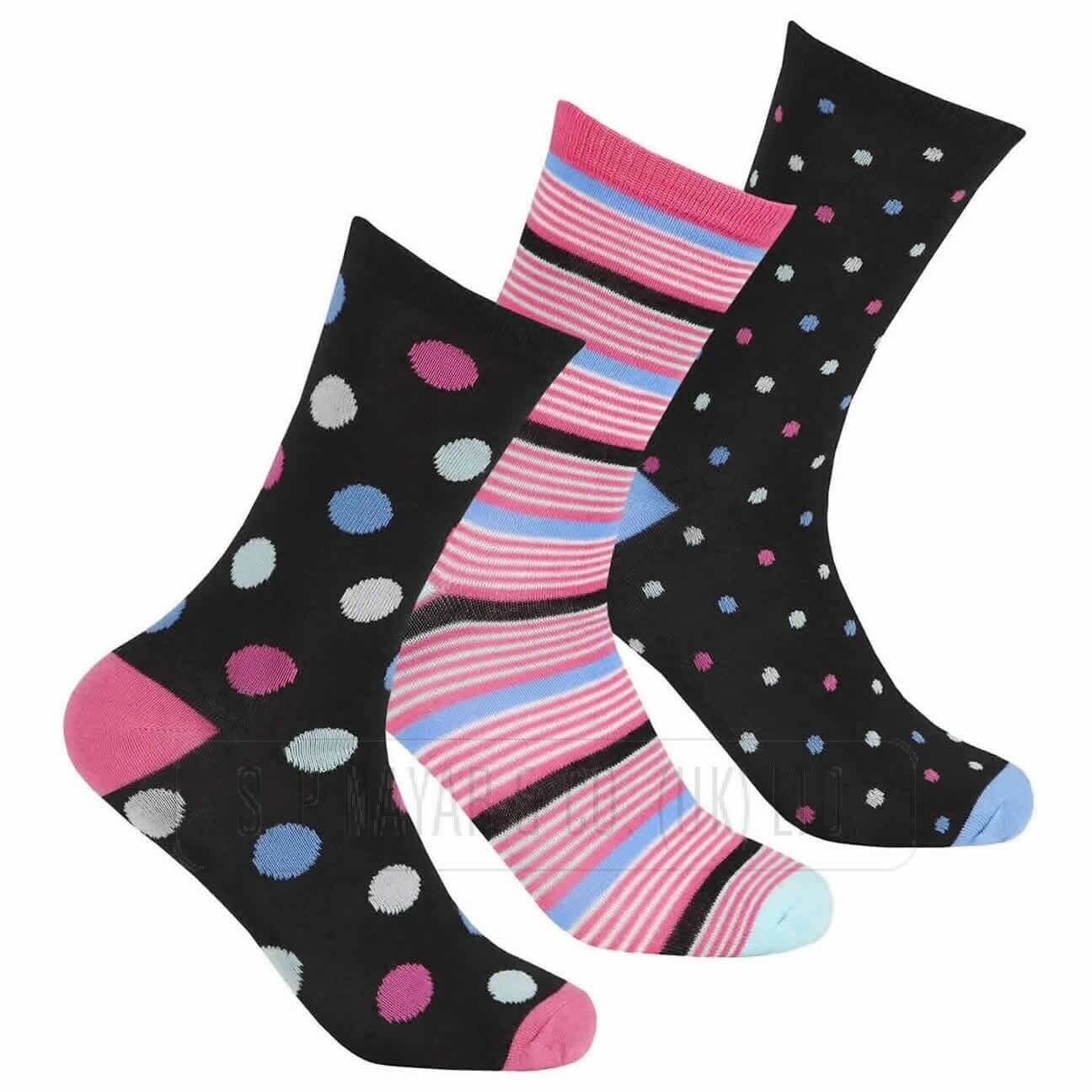 Bamboo Socks For Women bamboo spot design socks size 4/8 uk 6-12 Pairs - Comfyfit ltd