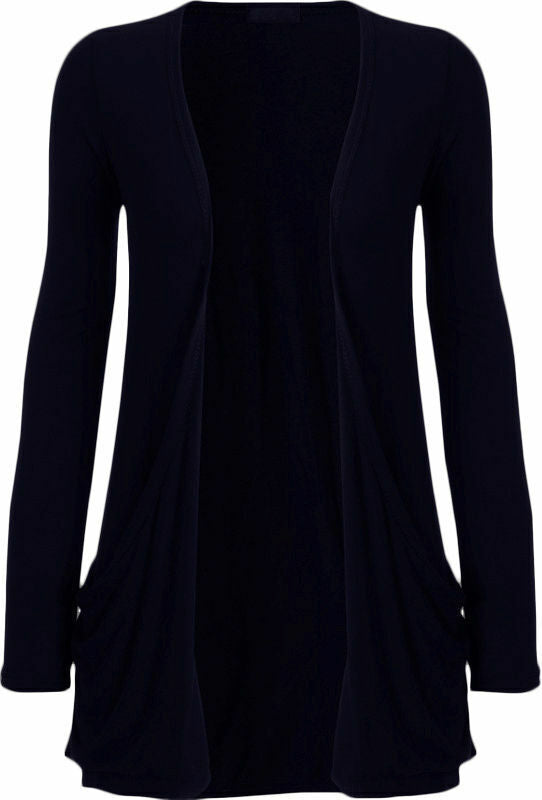 Womens Long Sleeves 2 pocket Boyfriend Cardigan ,95% Viscose 5% Elastane