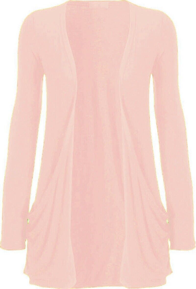 New Women's Long Sleeves Boyfriend Cardigans Top With Open Pockets Size 24-26 UK