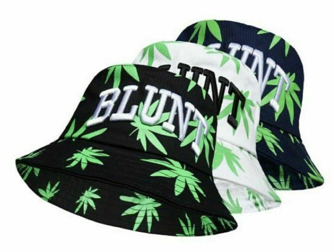 Colourful Cannabis Hemp weed Leaf Bucket hats  festival holiday sun hats