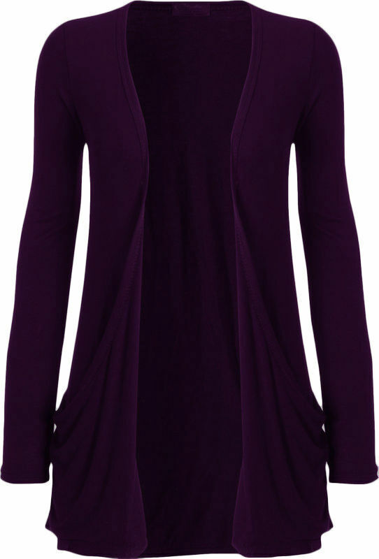 Womens Long Sleeves 2 pocket Boyfriend Cardigan ,95% Viscose 5% Elastane