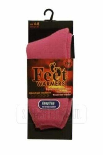 LADIES FEET WARMER COLOURED THERMAL SOCKs Size 4-8 Mix Pairs Socks