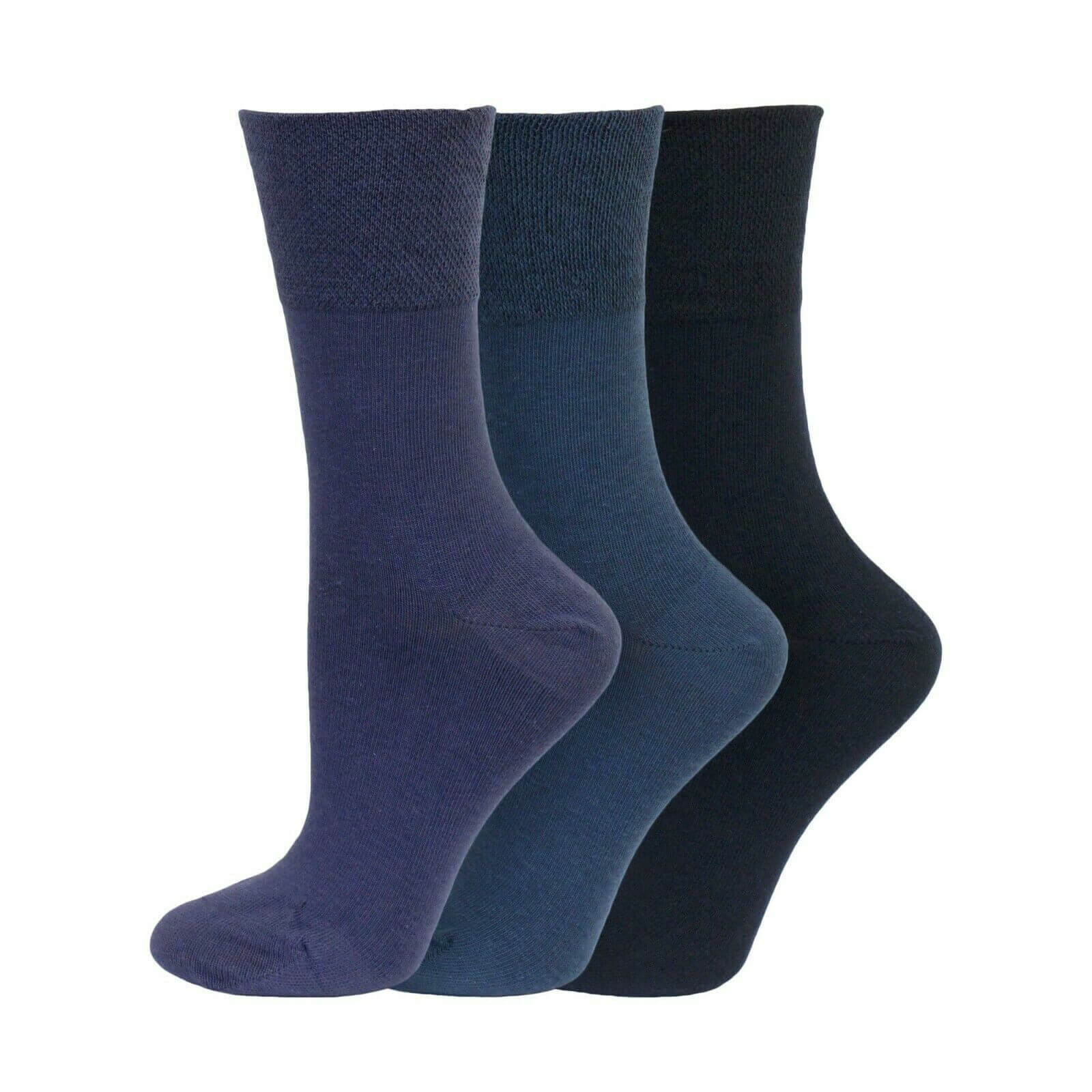 Womens Socks Ladies Gentle Grip Soft Cotton Socks 6 Pairs Pack UK 4-8