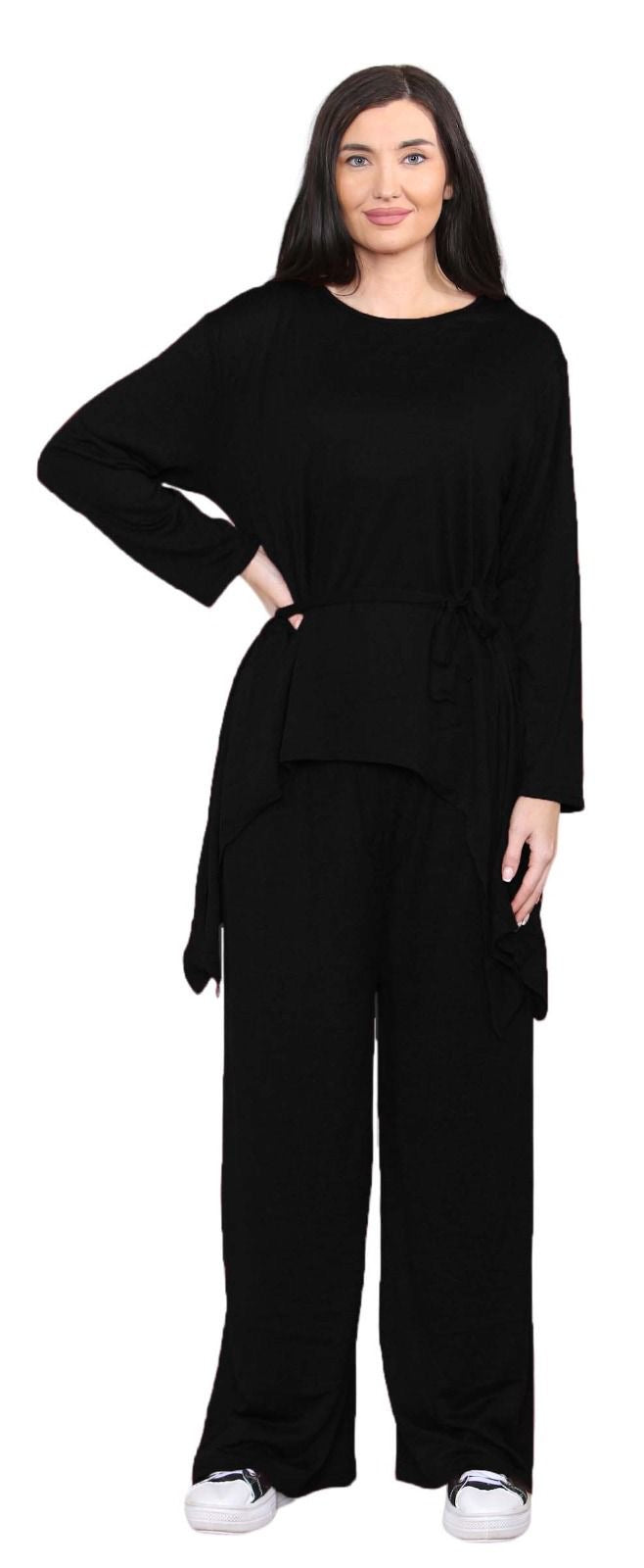 Womens 2 PC knitted Waterfall Hanky Suit Set