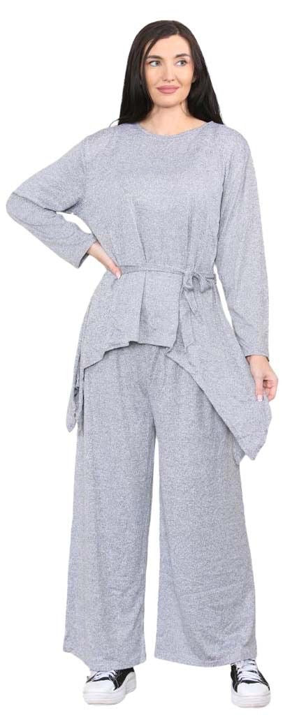 Womens 2 PC knitted Waterfall Hanky Suit Set