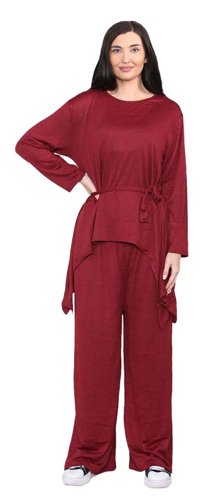 Womens 2 PC knitted Waterfall Hanky Suit Set