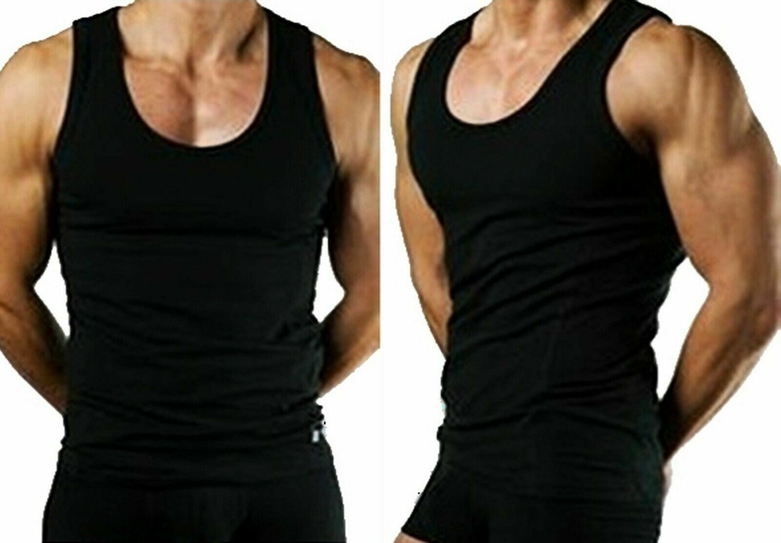 Mens Tank Tops Gym Training Ideal Tank Tops Men's 100% Cotton Classic.