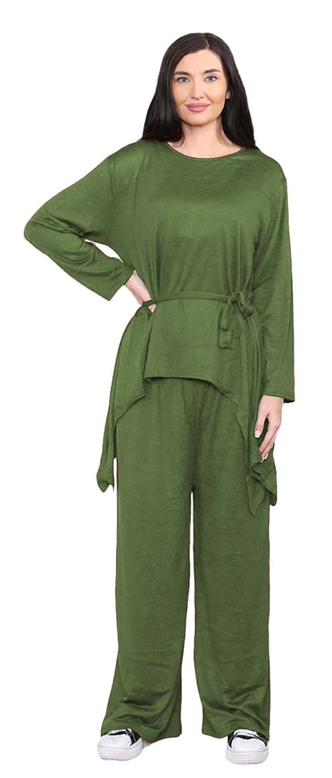 Womens 2 PC knitted Waterfall Hanky Suit Set
