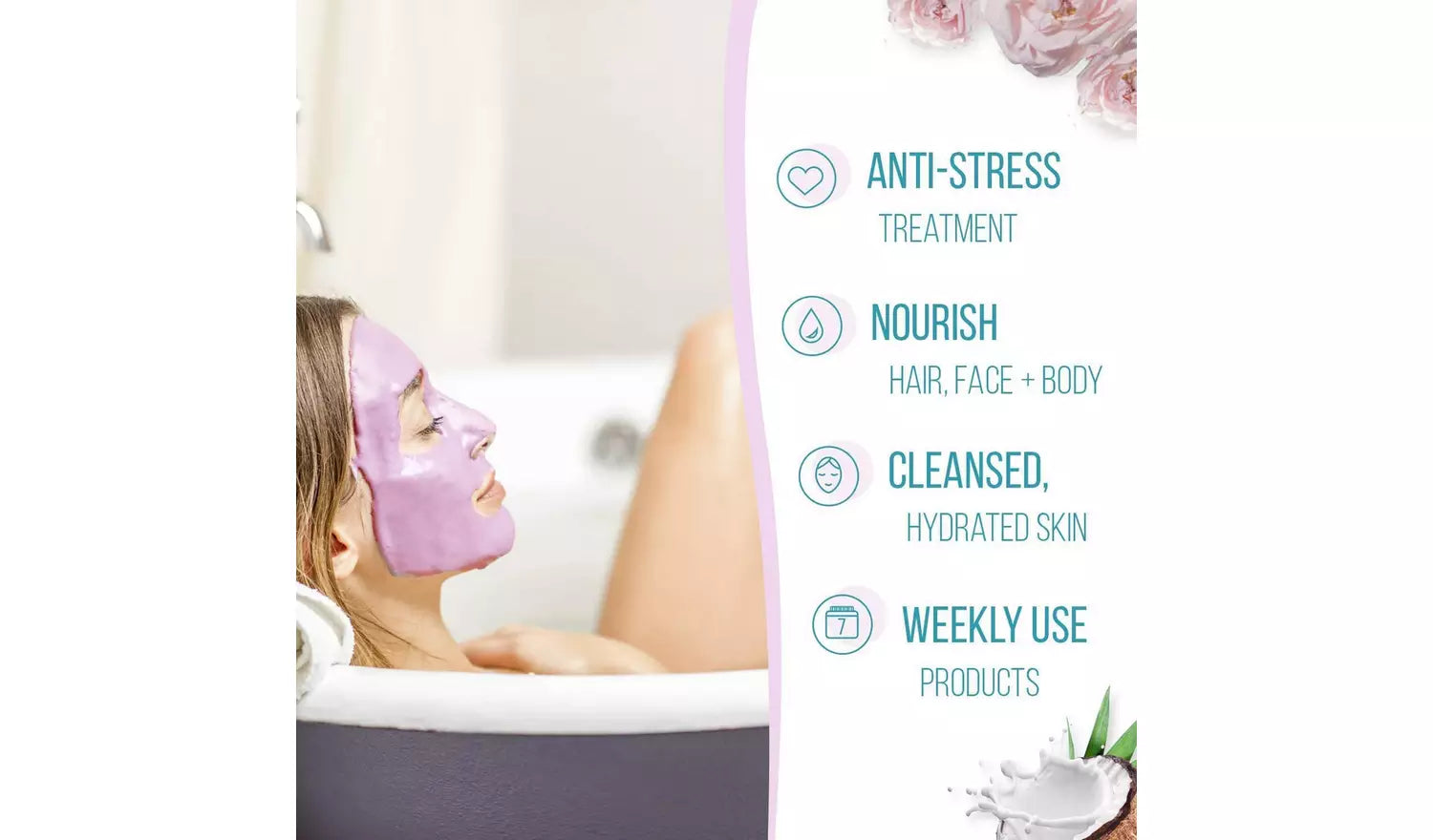 9 x Face Masks Skincare - 7th Heaven Pamper Hamper Skincare Set - 1 x Hair Masks for Dry Damaged Hair and 1 x Body Puff - Gift Set of Peel Off Face Masks & Clay Face Mask Sachets