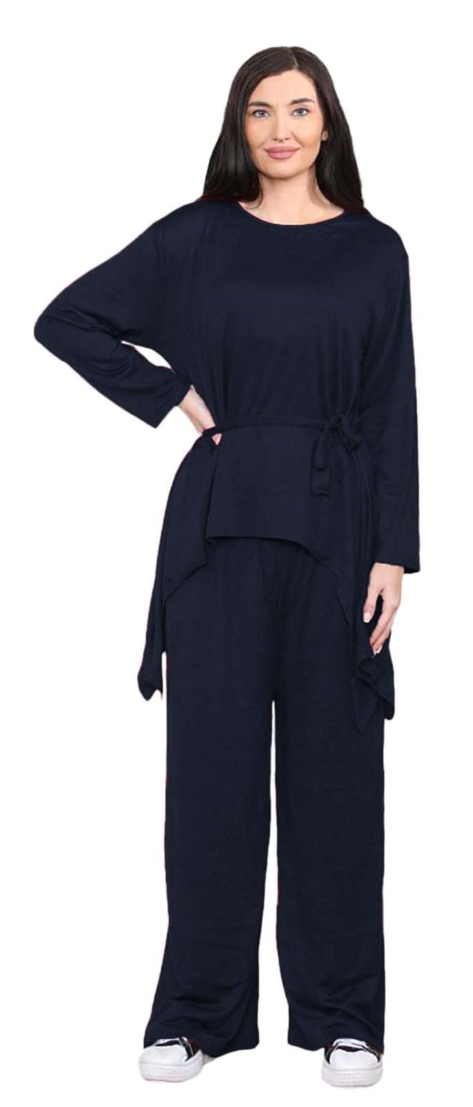Womens 2 PC knitted Waterfall Hanky Suit Set